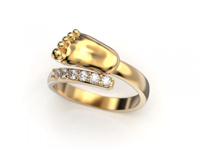 Baby foot ring 3D Print Model .c4d .max .obj .3ds .fbx .stl .blend 