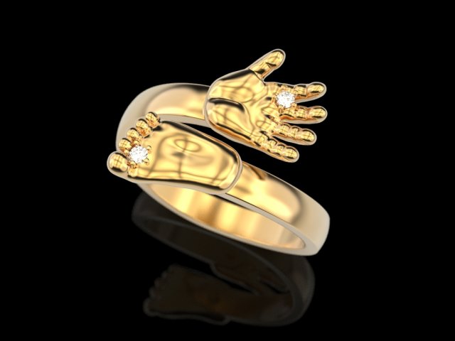 Baby hand foot ring Modello di stampa 3D .c4d .max .obj .3ds .fbx .stl .blend 