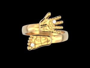 Baby hand foot ring Modello di stampa 3D