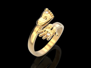Baby hand foot ring Modello di stampa 3D