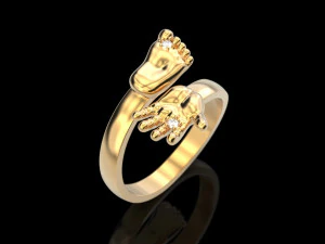 Baby hand foot ring 3D Print Model