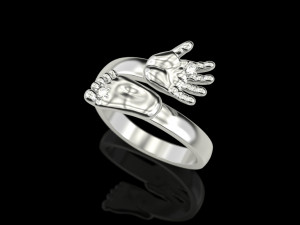 Baby hand foot ring Modello di stampa 3D