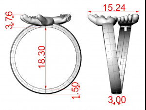 Baby hand foot ring Modello di stampa 3D