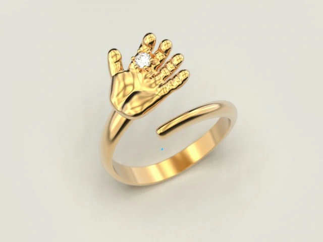 Baby hand ring 2 3D Print Model .c4d .max .obj .3ds .fbx .stl .blend 