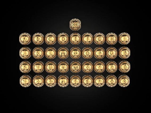 Beads letters and numbers 3D Print Model .c4d .max .obj .3ds .fbx .stl .blend 