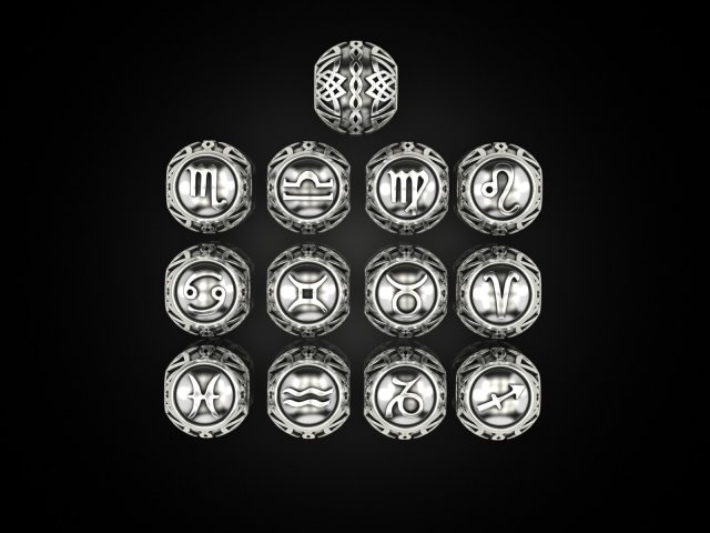Beads zodiac signs Modelo de impresión 3D .c4d .max .obj .3ds .fbx .stl .blend 