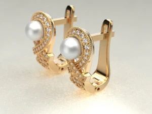 Beautiful pearl earrings 3D Print Model