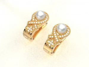 Beautiful pearl earrings 3D Print Model