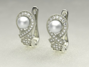 Beautiful pearl earrings 3D Принт Модель