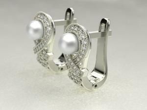 Beautiful pearl earrings 3D Принт Модель