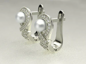 Beautiful pearl earrings 3D Print Model