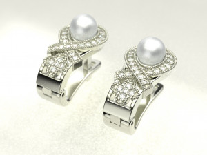 Beautiful pearl earrings 3D Принт Модель