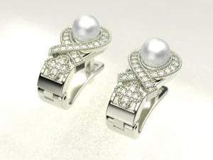 Beautiful pearl earrings 3D Print Model