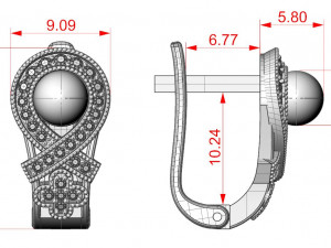 Beautiful pearl earrings 3D Принт Модель