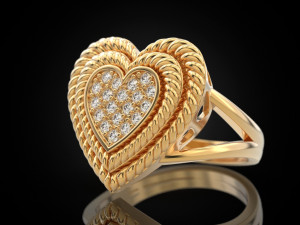 Big Heart Ring Modello di stampa 3D