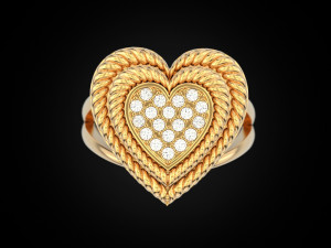 Big Heart Ring 3D Baskı Modeli