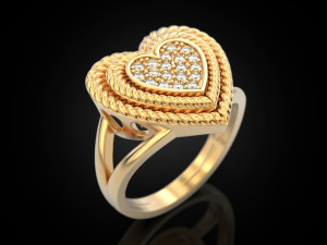 Big Heart Ring 3D Baskı Modeli
