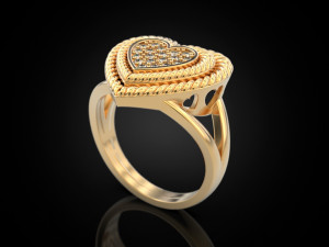Big Heart Ring 3D Baskı Modeli