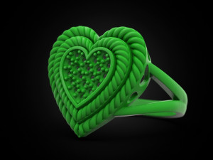 Big Heart Ring 3D Baskı Modeli