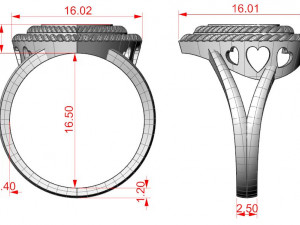 Big Heart Ring 3D Baskı Modeli