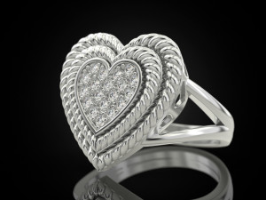 Big Heart Ring 3D Baskı Modeli