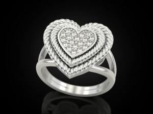 Big Heart Ring 3D Baskı Modeli