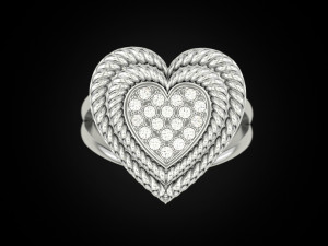 Big Heart Ring 3D Baskı Modeli
