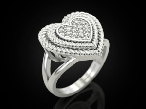 Big Heart Ring 3D Baskı Modeli