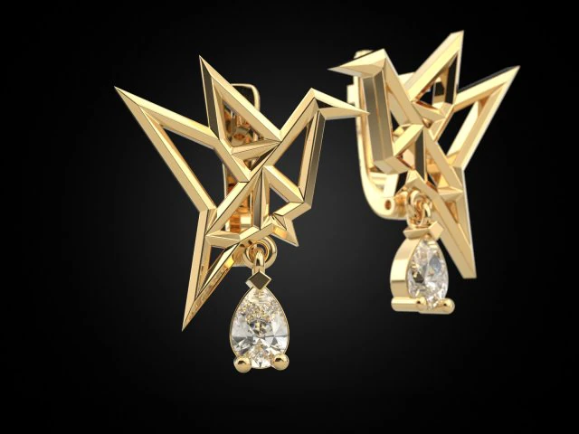 Bird earrings 3D Print Model .c4d .max .obj .3ds .fbx .stl .blend 