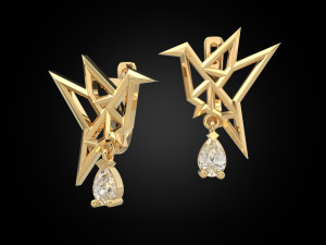Bird earrings Modèles 3D en vedette