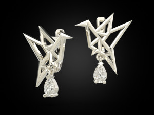 Bird earrings Modèles 3D en vedette
