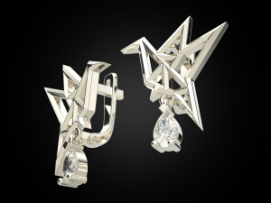 Bird earrings Modèles 3D en vedette