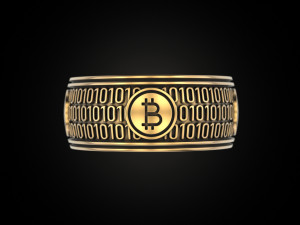Bitcoin Zeros and ones Ring 3D प्रिंट मॉडल