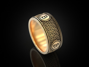 Bitcoin Zeros and ones Ring 3D प्रिंट मॉडल