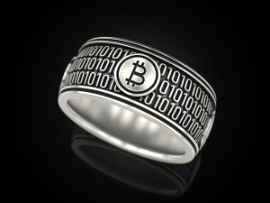 Bitcoin Zeros and ones Ring 3D प्रिंट मॉडल