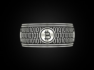 Bitcoin Zeros and ones Ring 3D प्रिंट मॉडल