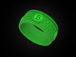 Bitcoin Zeros and ones Ring 3D प्रिंट मॉडल