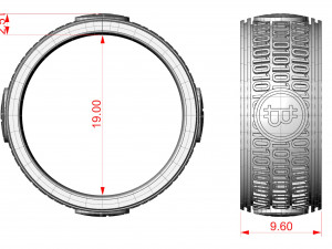 Bitcoin Zeros and ones Ring 3D प्रिंट मॉडल