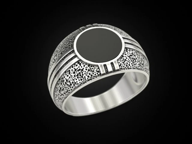 Blackened and Onyx Ring 3D Print Model .c4d .max .obj .3ds .fbx .stl .blend