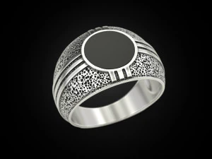 Blackened and Onyx Ring 3D Print Model