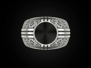 Blackened and Onyx Ring 3D Print Model