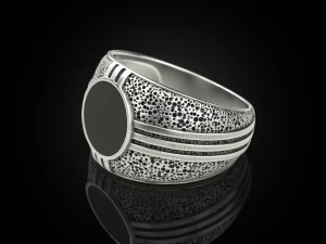 Blackened and Onyx Ring 3D Print Model