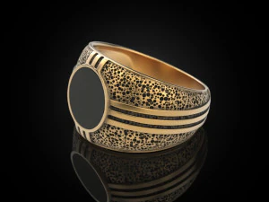 Blackened and Onyx Ring 3D Print Model