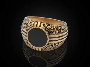 Blackened and Onyx Ring 3D Print Model