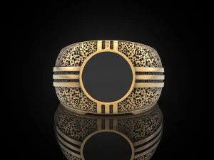 Blackened and Onyx Ring 3D Print Model