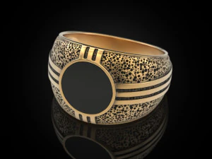 Blackened and Onyx Ring 3D Print Model