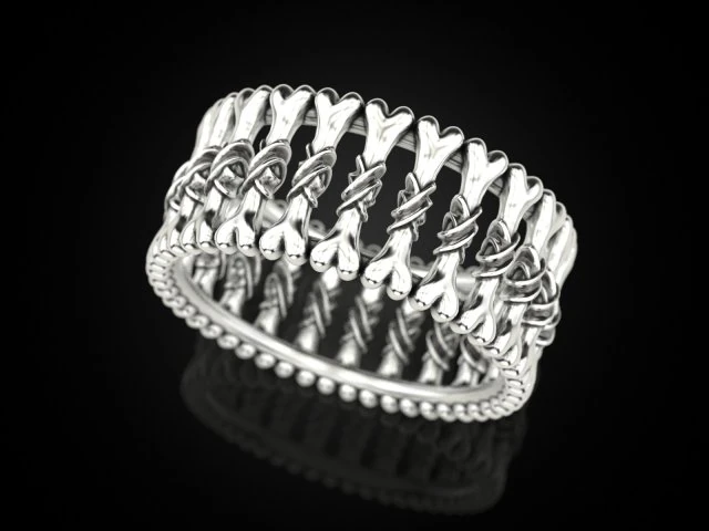 Bone ring 3D Print Model .c4d .max .obj .3ds .fbx .stl .blend 