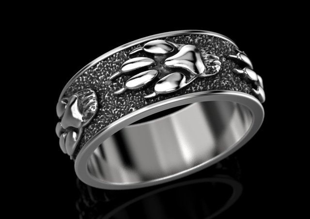 Ring wolf paw 3D in 3DExport