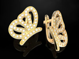 Сережка метелик 3D Принт Модель