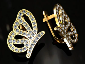 Серьга-бабочка 3D Принт Модель